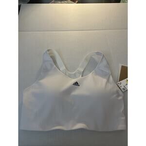 NWT Adidas Ultimate Alpha Bra Lg. Sporty. Activewear. White Black Logo.